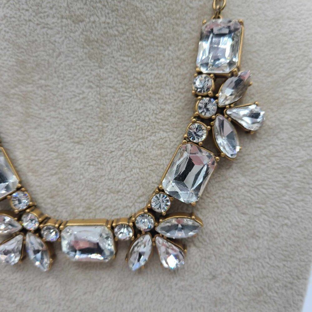J Crew Rectangle Cluster Clear Crystal Necklace - image 4